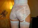 flowered nylon brief panties