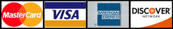MasterCard, Visa, American Express, Discover