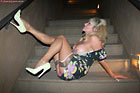 pink panty upskirt picture in public with rht stockings and high heels
