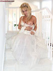 see-through petticoat gown satin bra garter stockings